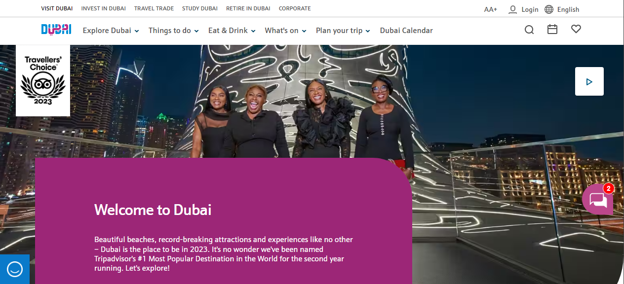 Dubai Tourism is the tourist board for Dubai