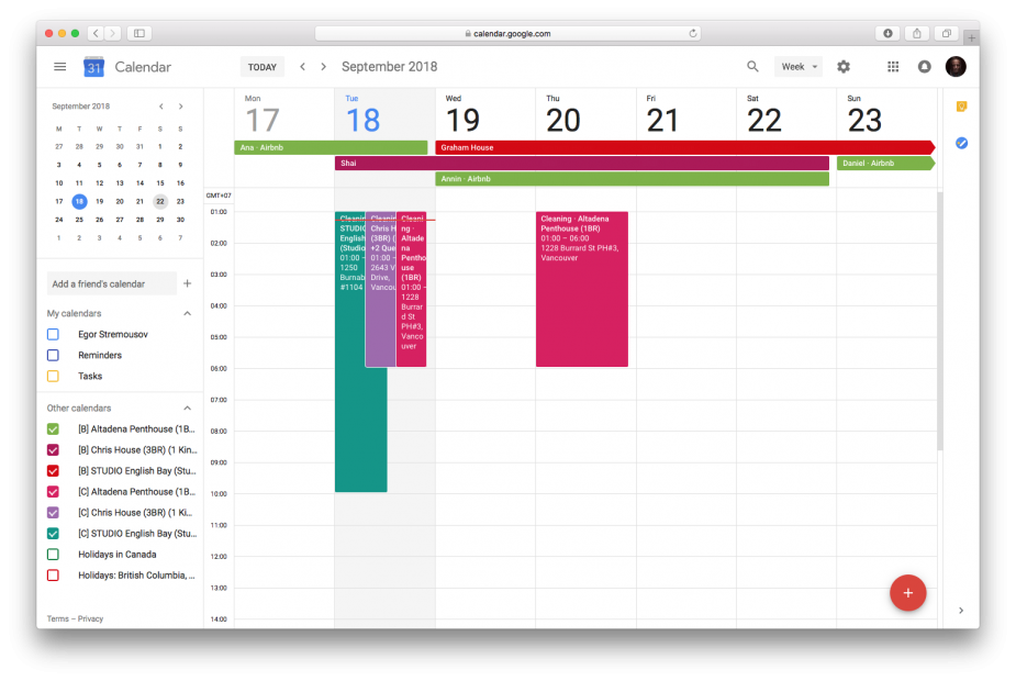 export Airbnb calendar