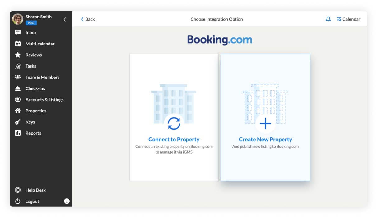 Booking.com account connection