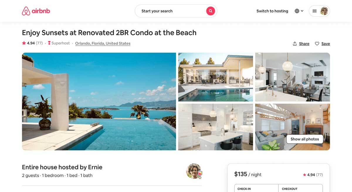 Airbnb listing photos