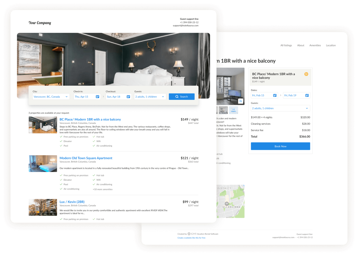 Generated iGMS Website for short-term rentals